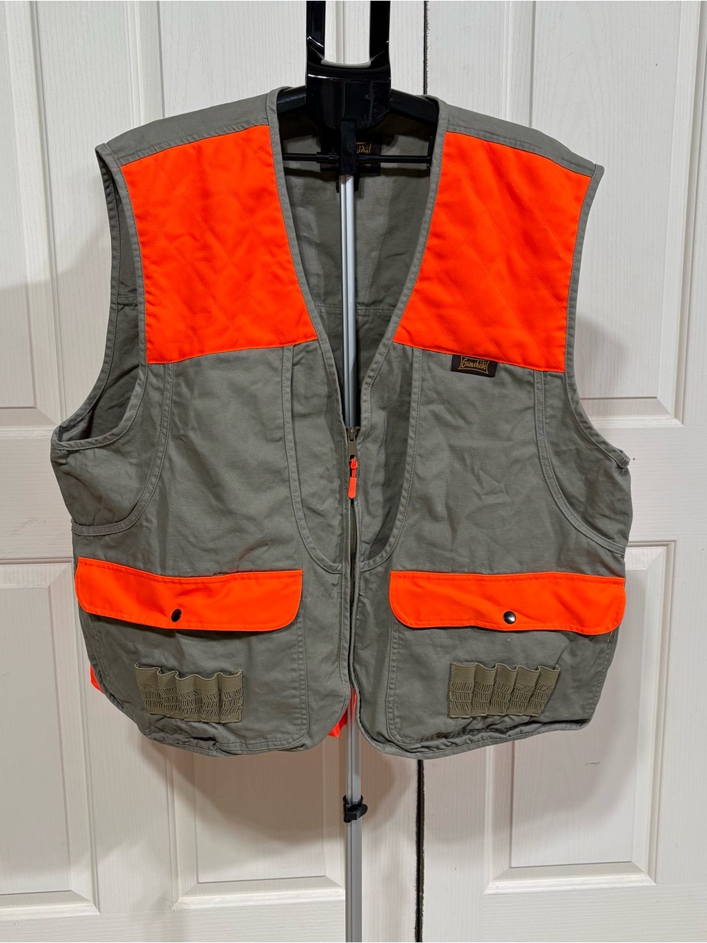 Gamehide 2X Blaze Orange Olive Green Upland Hunting Vest Shell Holder Game Bag